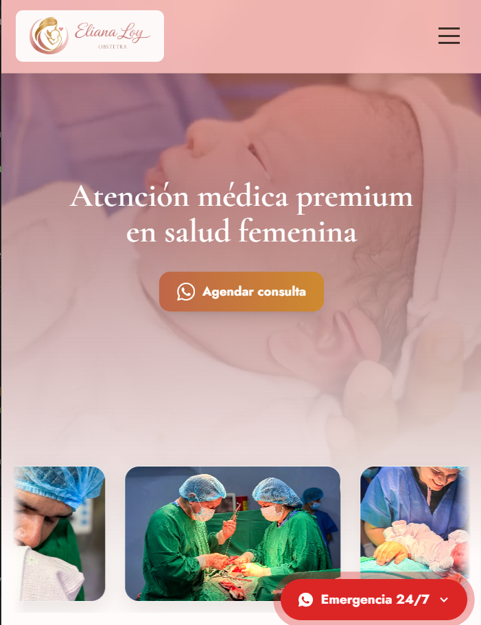 Portada del sitio de la Dra. Eliana Loy